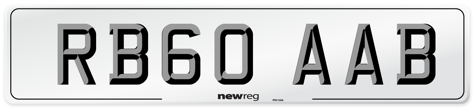 RB60 AAB Number Plate from New Reg